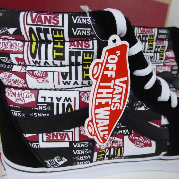 Vans Sk8 Hi Label Mix Canvas & Suede Sneakers NIB - Picture 2 of 8